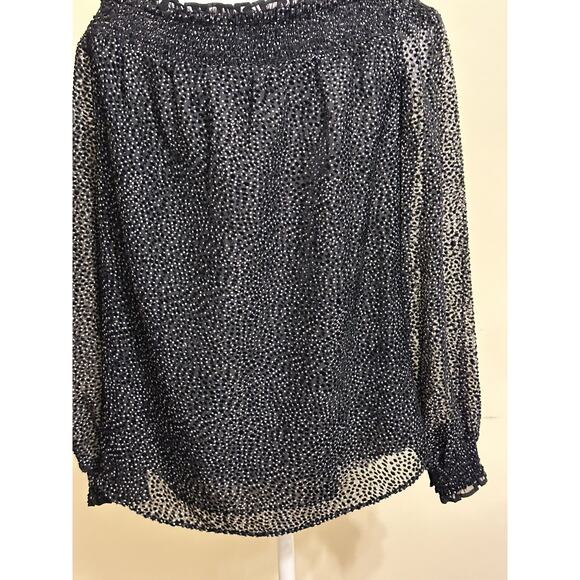 White House Black Market Blouse Top Off The Shoulders Summer Blouse Size M - Picture 5 of 12